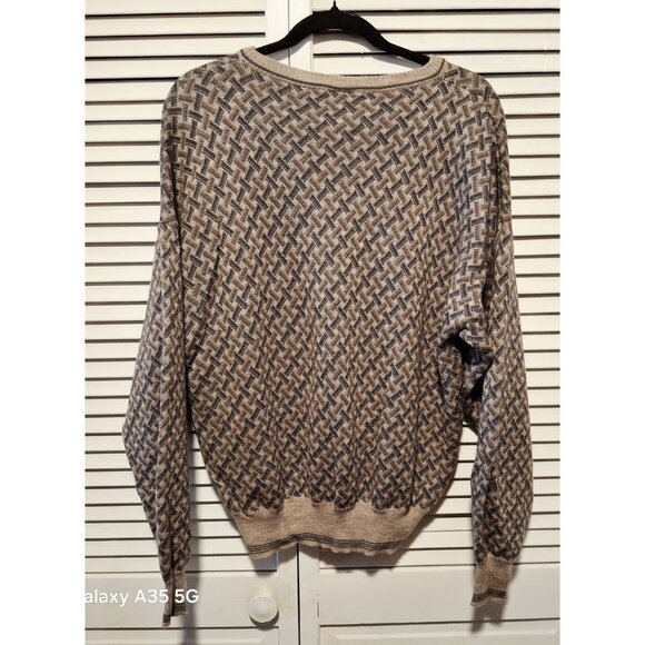 Vintage Maglificio Florence 100% Merino Wool Sweater XL Made In Italy Grandpa - Picture 4 of 6